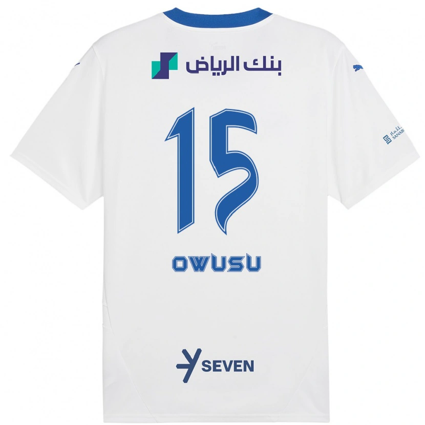 Danxen Enfant Maillot Mavis Owusu #15 Blanc Bleu Tenues Extérieur 2024/25 T-Shirt