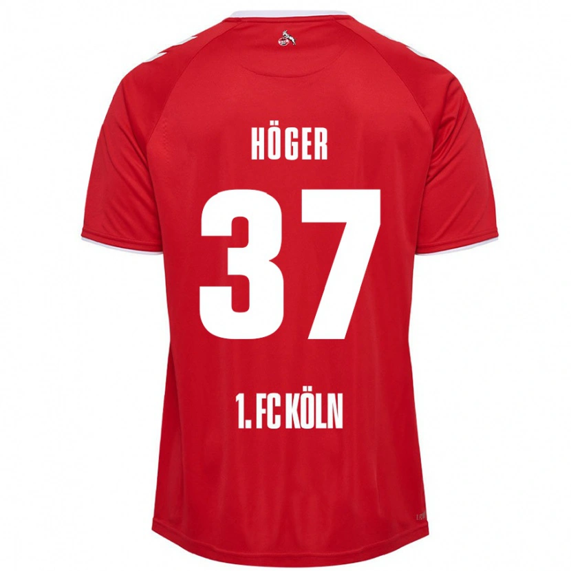 Danxen Enfant Maillot Marco Höger #37 Rouge Blanc Tenues Extérieur 2024/25 T-Shirt