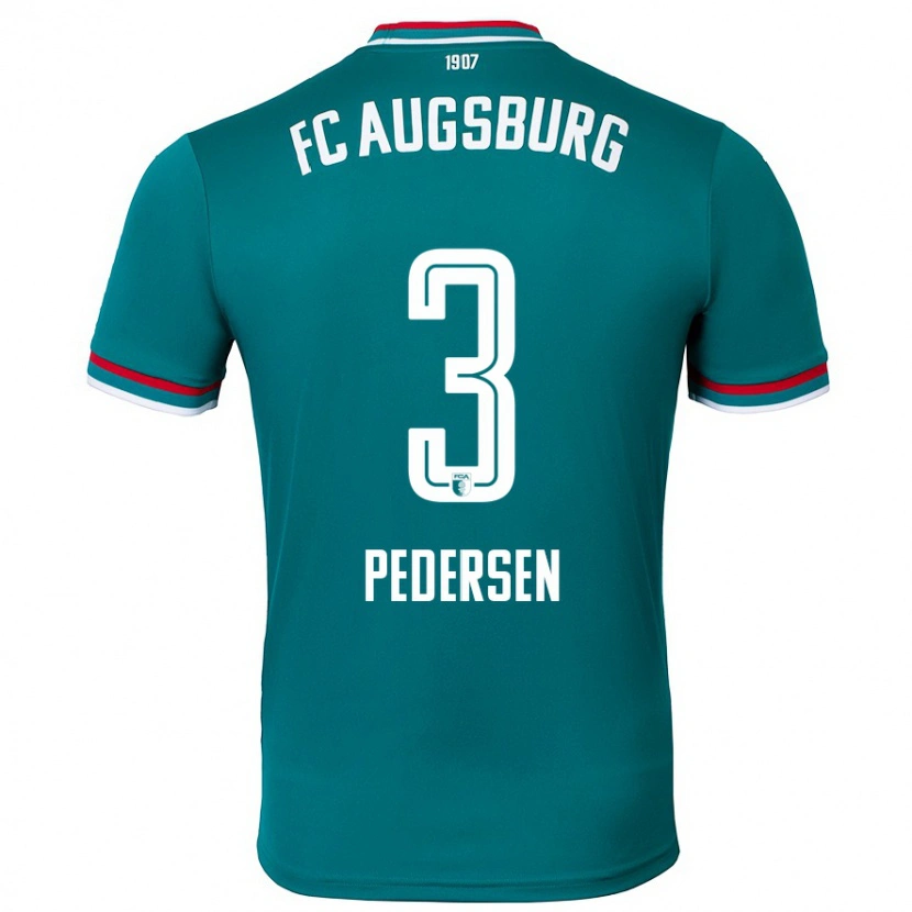 Danxen Enfant Maillot Mads Pedersen #3 Vert Foncé Tenues Extérieur 2024/25 T-Shirt