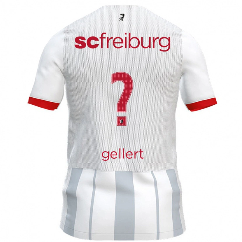 Danxen Enfant Maillot Fabian Gellert #0 Blanc Gris Tenues Extérieur 2024/25 T-Shirt