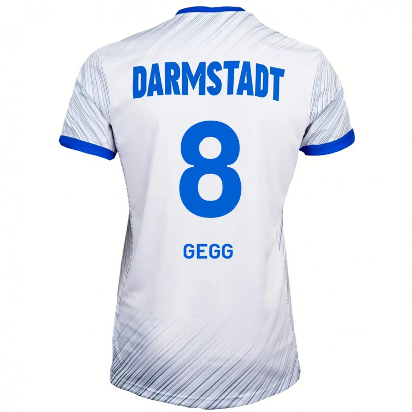 Danxen Enfant Maillot Samir Gegg #8 Blanc Bleu Tenues Extérieur 2024/25 T-Shirt