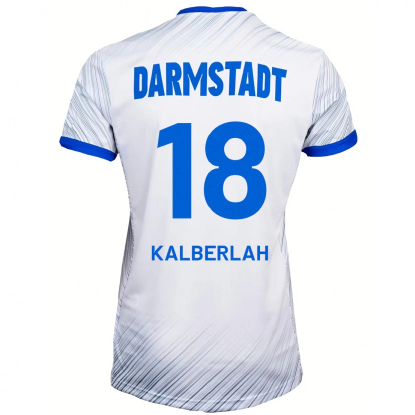 Danxen Enfant Maillot Simon Kalberlah #18 Blanc Bleu Tenues Extérieur 2024/25 T-Shirt