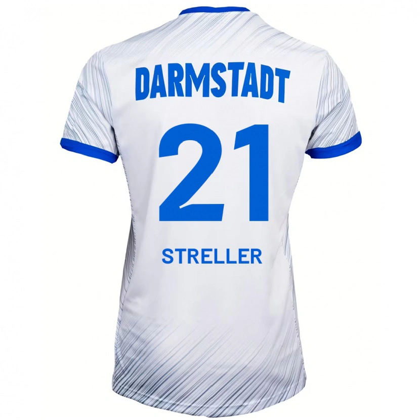 Danxen Enfant Maillot Till Streller #21 Blanc Bleu Tenues Extérieur 2024/25 T-Shirt
