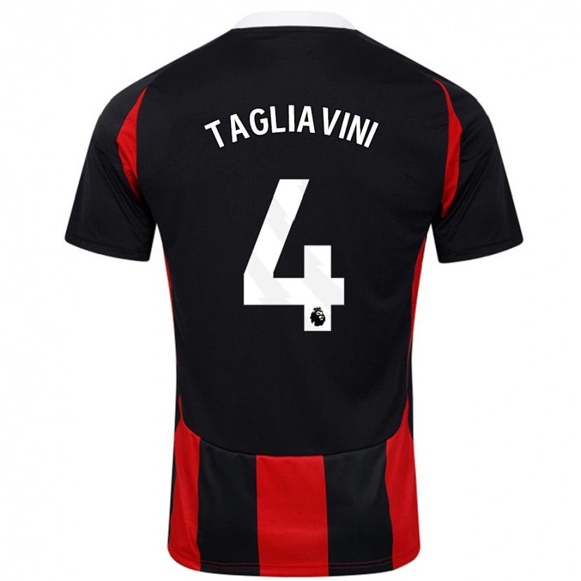 Danxen Enfant Maillot Ella Tagliavini #4 Noir Rouge Tenues Extérieur 2024/25 T-Shirt