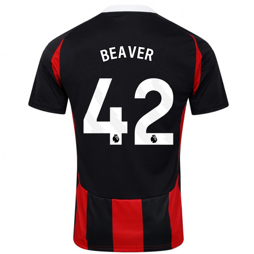 Danxen Enfant Maillot Cat Beaver #42 Noir Rouge Tenues Extérieur 2024/25 T-Shirt