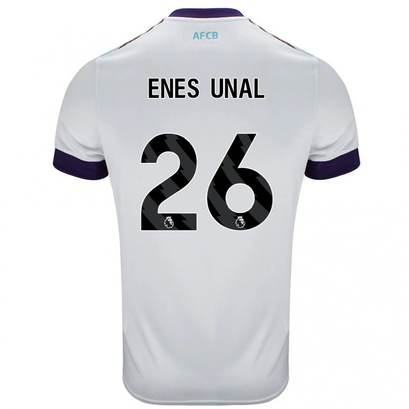 Danxen Enfant Maillot Enes Ünal #26 Blanc Vert Violet Tenues Extérieur 2024/25 T-Shirt