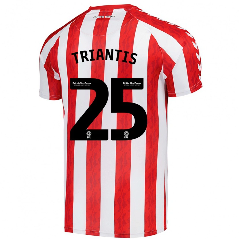 Danxen Homme Maillot Nectarios Triantis #25 Rouge Blanc Tenues Domicile 2024/25 T-Shirt