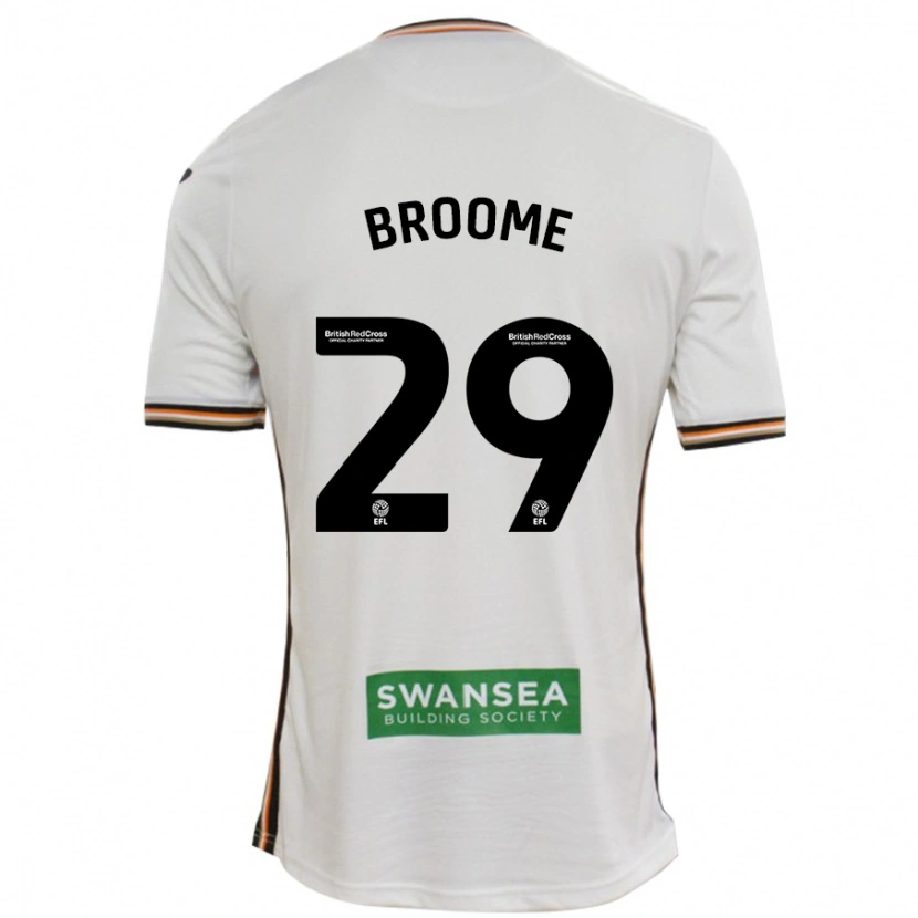 Danxen Homme Maillot Nathan Broome #29 Blanc Tenues Domicile 2024/25 T-Shirt