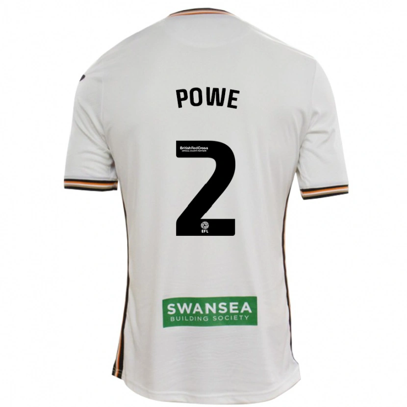 Danxen Homme Maillot Alicia Powe #2 Blanc Tenues Domicile 2024/25 T-Shirt