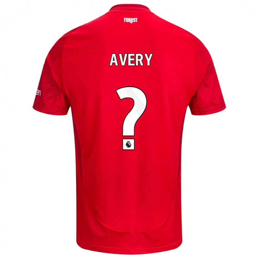 Danxen Homme Maillot Theo Avery #0 Rouge Blanc Tenues Domicile 2024/25 T-Shirt