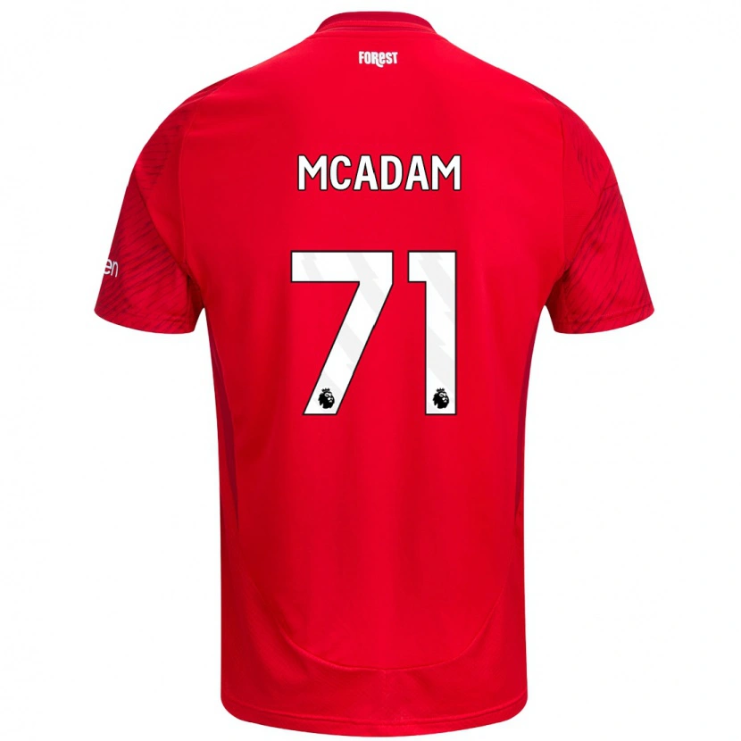 Danxen Homme Maillot Kyle Mcadam #71 Rouge Blanc Tenues Domicile 2024/25 T-Shirt