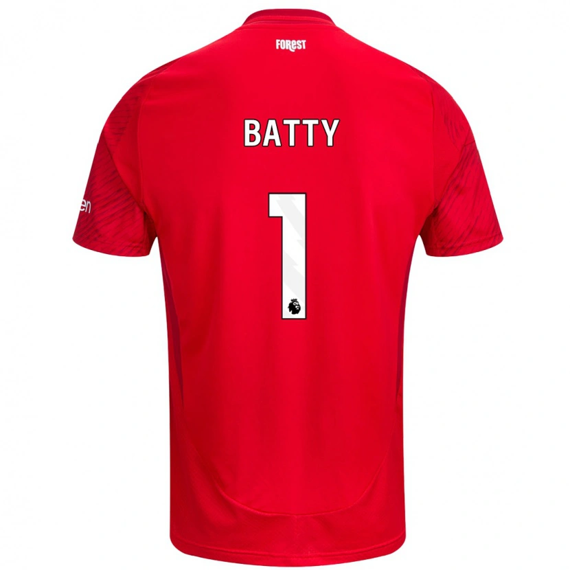 Danxen Homme Maillot Emily Batty #1 Rouge Blanc Tenues Domicile 2024/25 T-Shirt