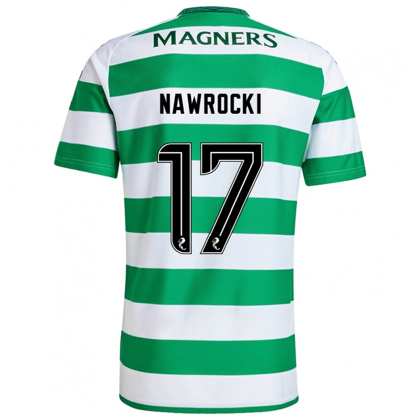 Danxen Homme Maillot Maik Nawrocki #17 Vert Blanc Tenues Domicile 2024/25 T-Shirt