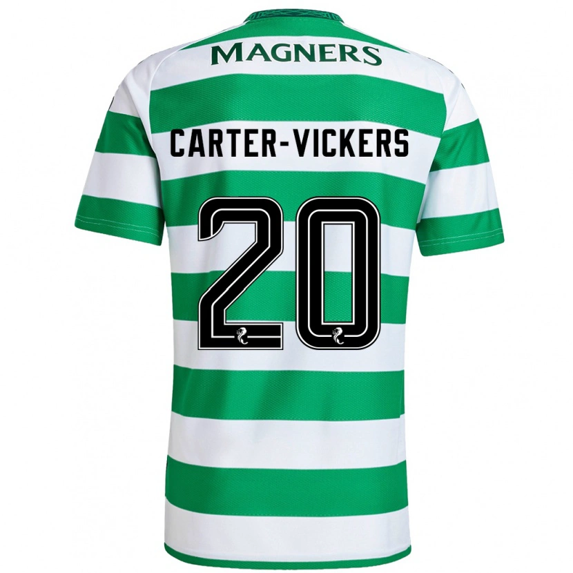 Danxen Homme Maillot Cameron Carter-Vickers #20 Vert Blanc Tenues Domicile 2024/25 T-Shirt