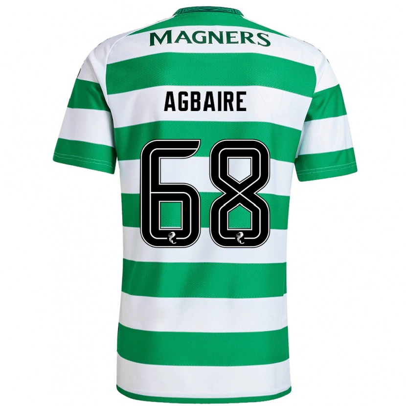 Danxen Homme Maillot Lenny Agbaire #68 Vert Blanc Tenues Domicile 2024/25 T-Shirt