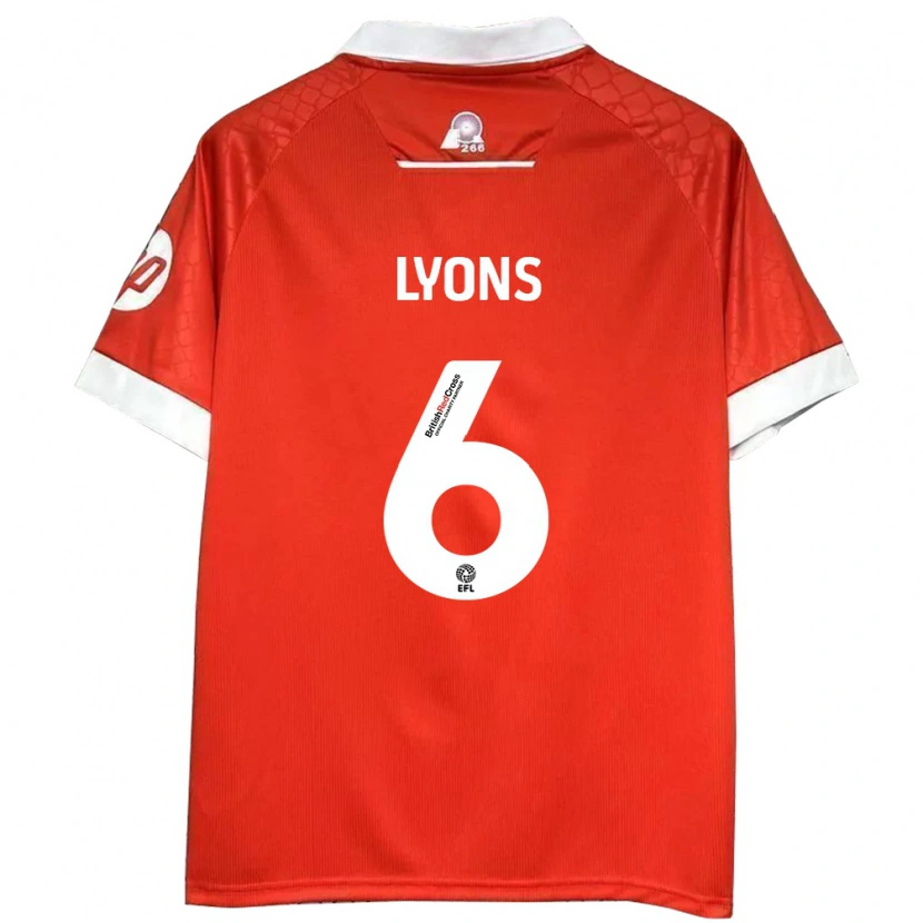 Danxen Homme Maillot Lauryn Lyons #6 Rouge Blanc Tenues Domicile 2024/25 T-Shirt