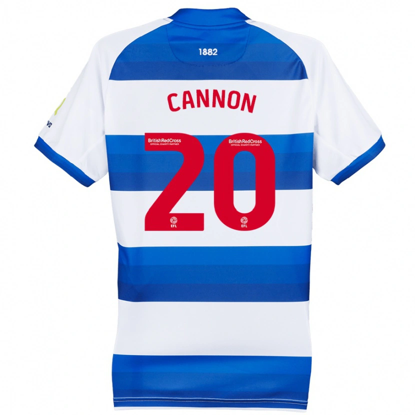 Danxen Homme Maillot Reggie Cannon #20 Blanc Bleu Tenues Domicile 2024/25 T-Shirt