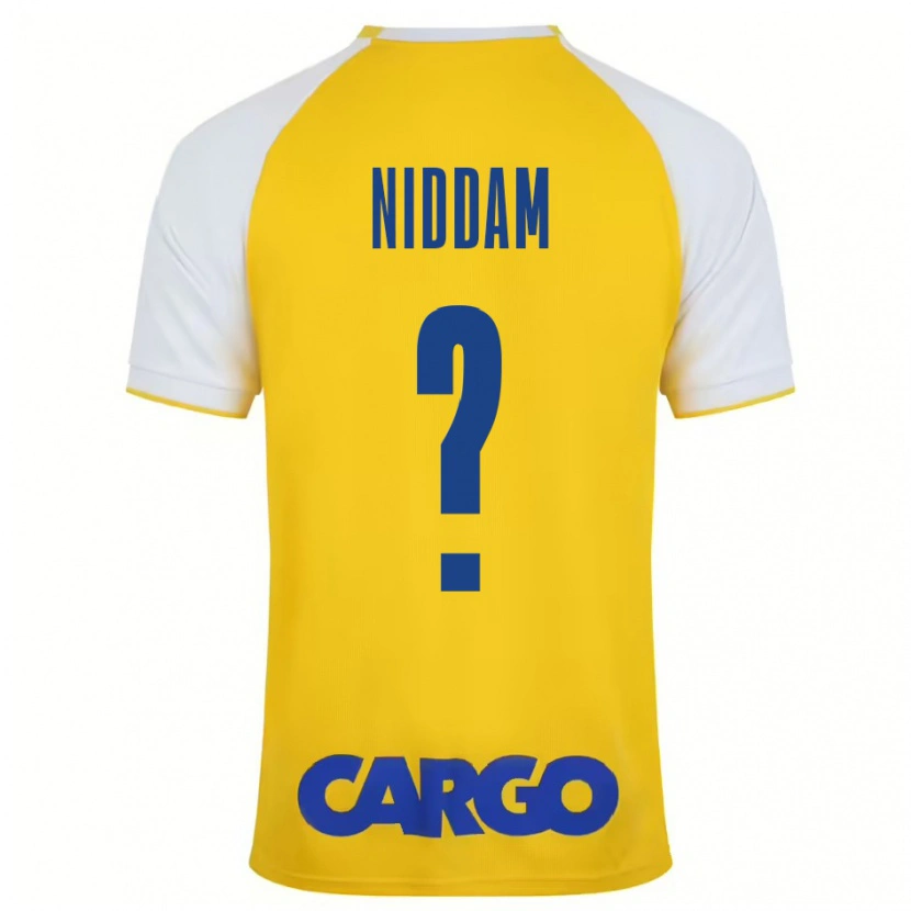 Danxen Homme Maillot Nadav Niddam #0 Jaune Blanc Tenues Domicile 2024/25 T-Shirt