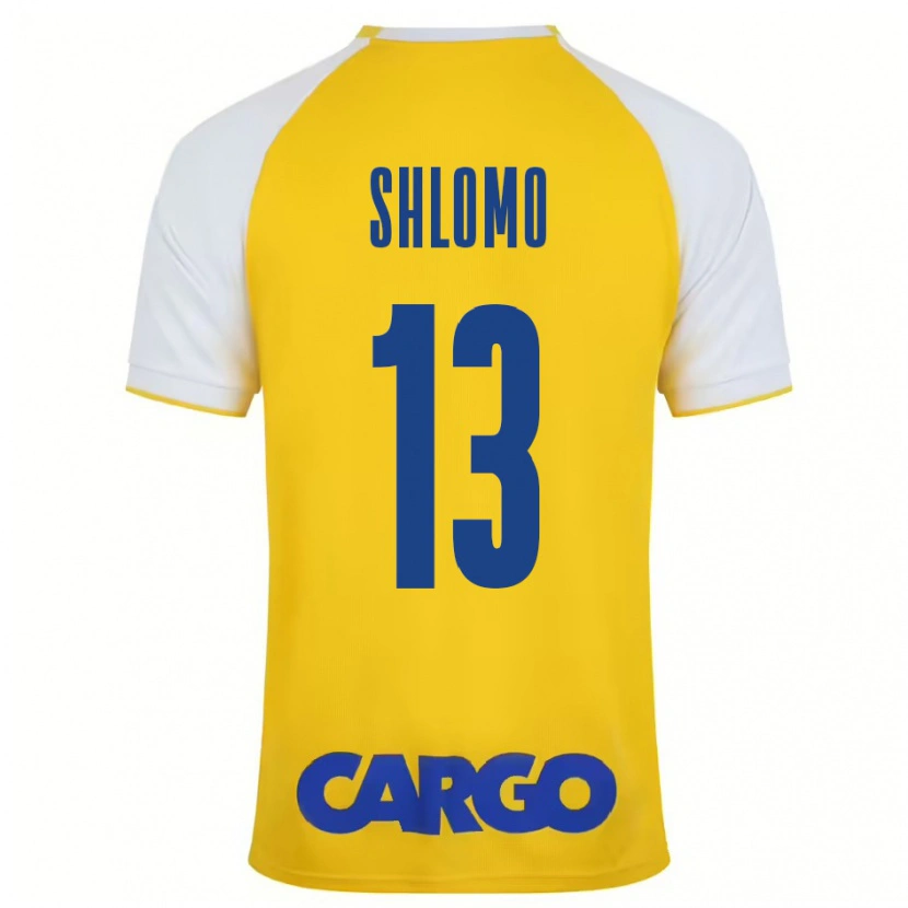 Danxen Homme Maillot Raz Shlomo #13 Jaune Blanc Tenues Domicile 2024/25 T-Shirt