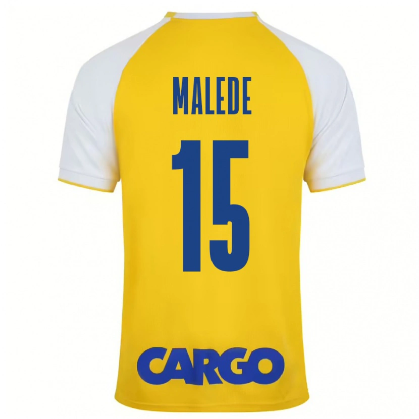Danxen Homme Maillot Yonas Malede #15 Jaune Blanc Tenues Domicile 2024/25 T-Shirt