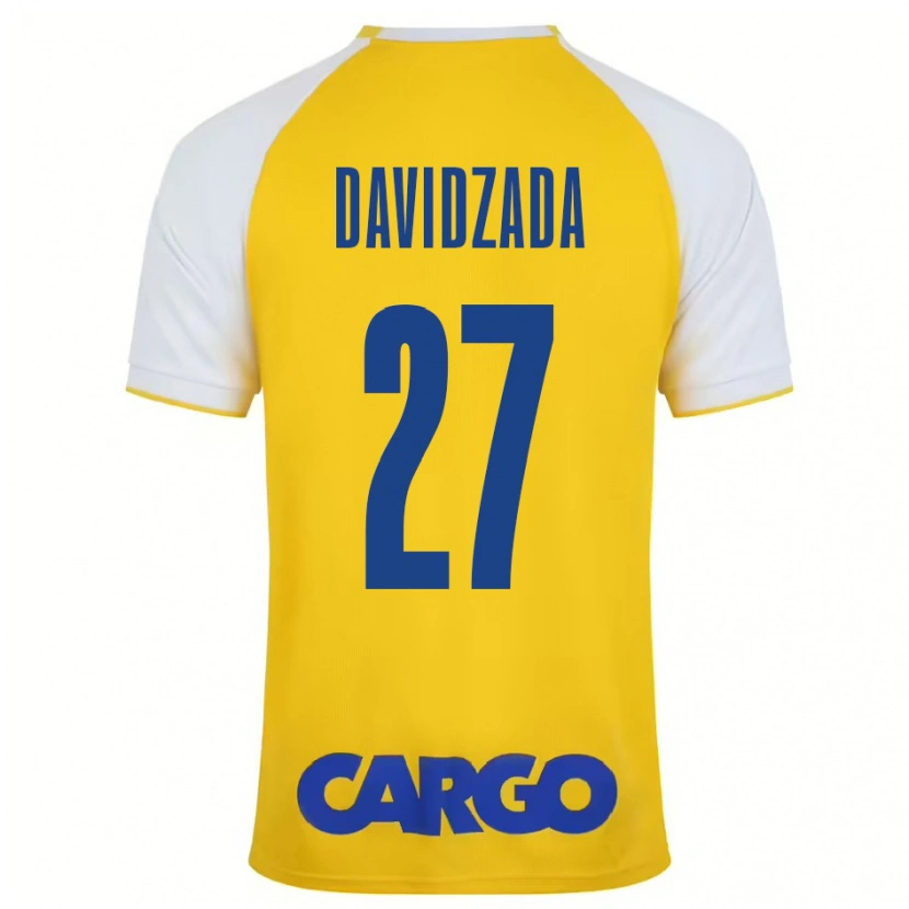 Danxen Homme Maillot Ofir Davidzada #27 Jaune Blanc Tenues Domicile 2024/25 T-Shirt