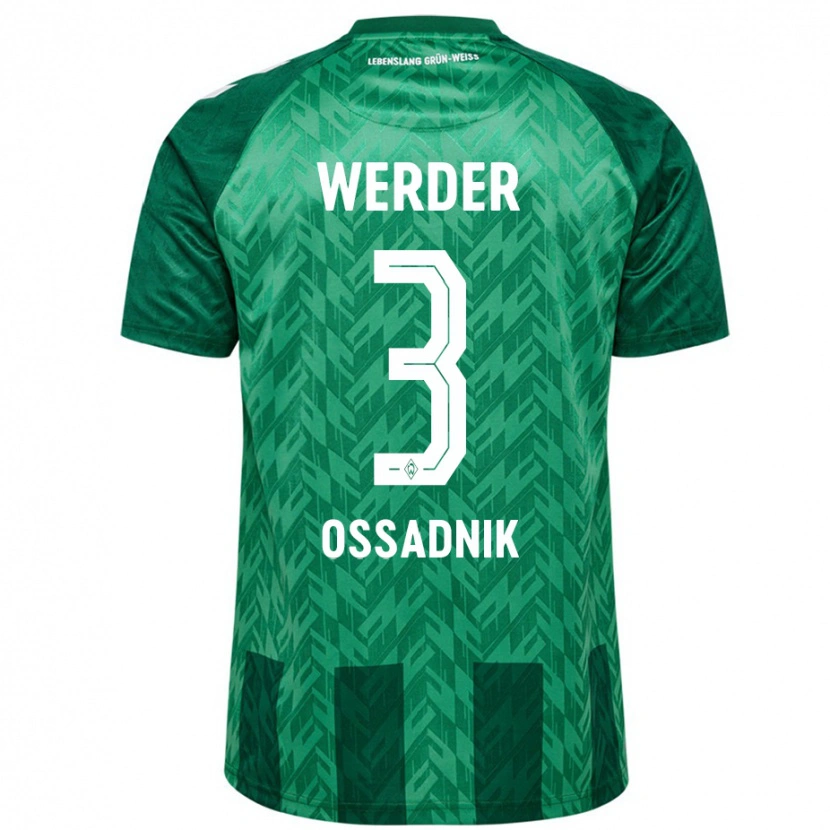 Danxen Homme Maillot Jannes Ossadnik #3 Vert Tenues Domicile 2024/25 T-Shirt