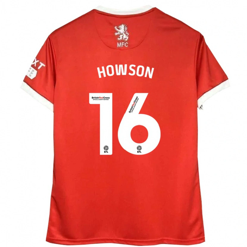 Danxen Homme Maillot Jonathan Howson #16 Rouge Blanc Tenues Domicile 2024/25 T-Shirt