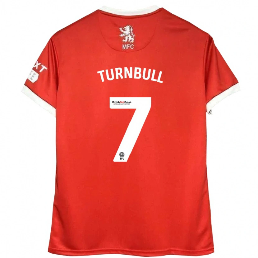 Danxen Homme Maillot Ellen Turnbull #7 Rouge Blanc Tenues Domicile 2024/25 T-Shirt