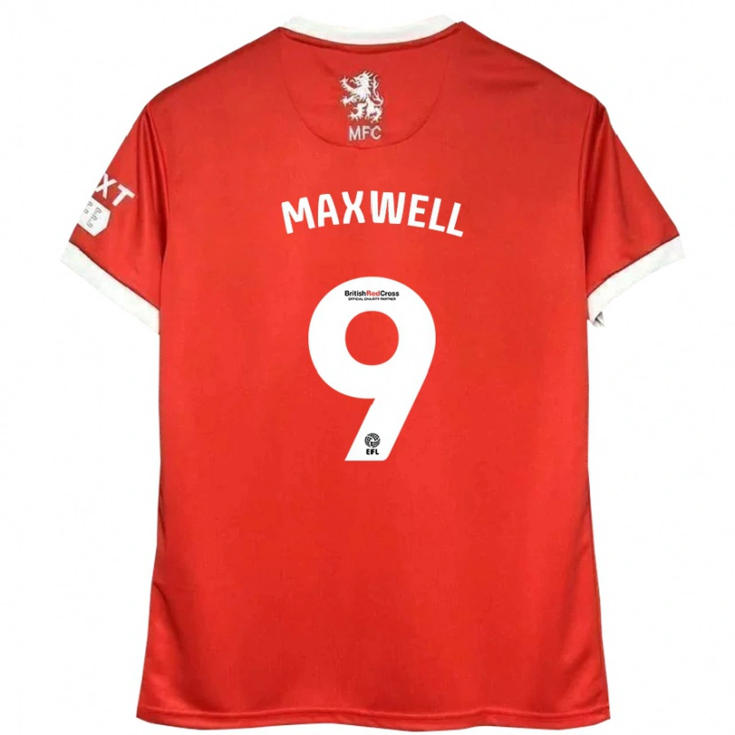 Danxen Homme Maillot Armani Maxwell #9 Rouge Blanc Tenues Domicile 2024/25 T-Shirt