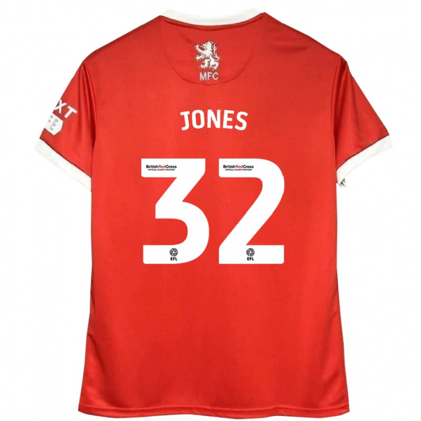 Danxen Homme Maillot Jamie Jones #32 Rouge Blanc Tenues Domicile 2024/25 T-Shirt