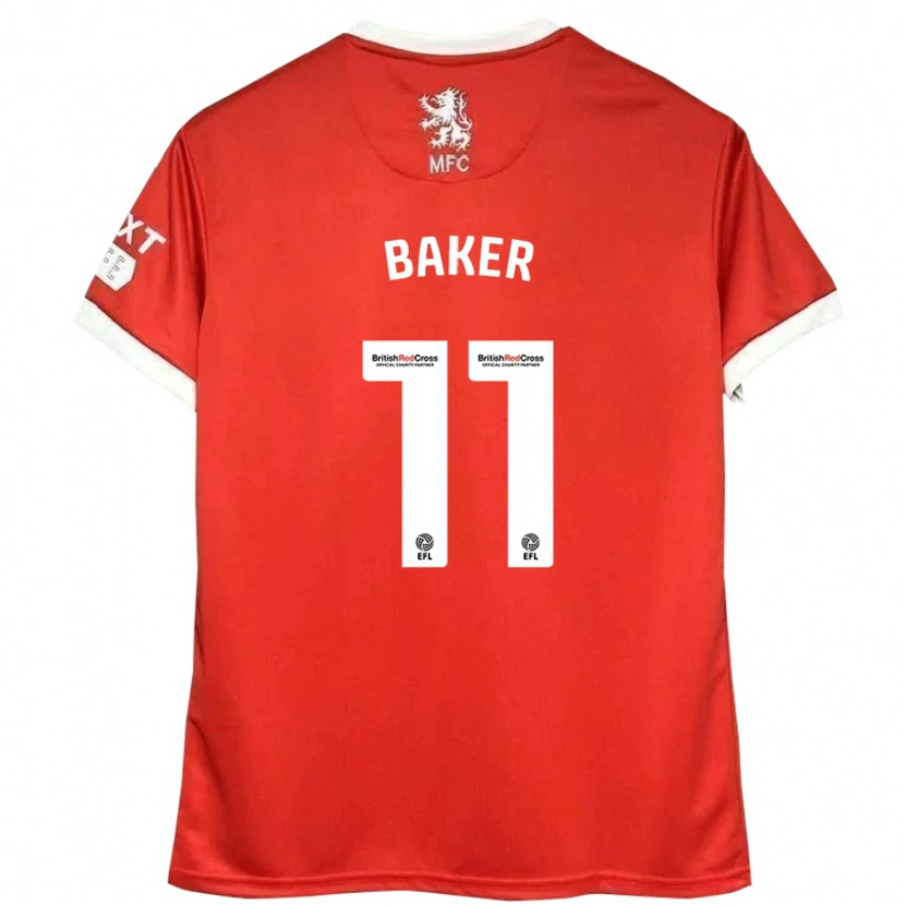 Danxen Homme Maillot Ella Baker #11 Rouge Blanc Tenues Domicile 2024/25 T-Shirt