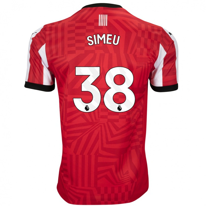 Danxen Homme Maillot Dynel Simeu #38 Rouge Blanc Tenues Domicile 2024/25 T-Shirt