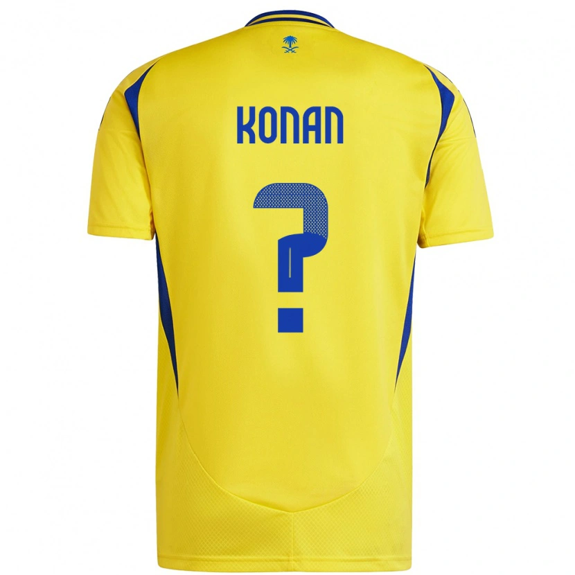 Danxen Homme Maillot Ghislain Konan #0 Jaune Bleu Tenues Domicile 2024/25 T-Shirt