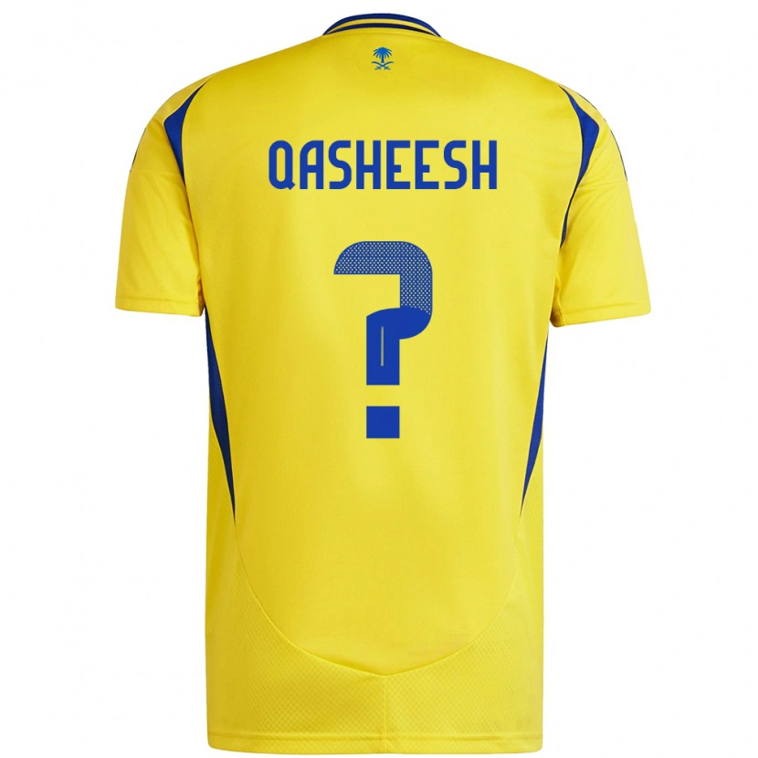 Danxen Homme Maillot Majed Qasheesh #0 Jaune Bleu Tenues Domicile 2024/25 T-Shirt
