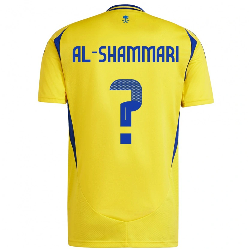 Danxen Homme Maillot Mansour Al-Shammari #0 Jaune Bleu Tenues Domicile 2024/25 T-Shirt