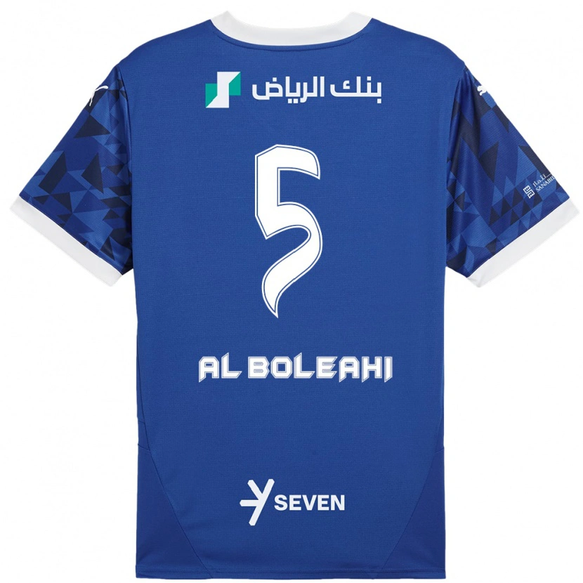 Danxen Homme Maillot Ali Al-Bulayhi #5 Bleu Foncé Blanc Tenues Domicile 2024/25 T-Shirt