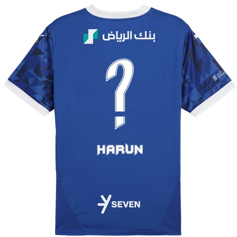 Danxen Homme Maillot Saud Harun #0 Bleu Foncé Blanc Tenues Domicile 2024/25 T-Shirt