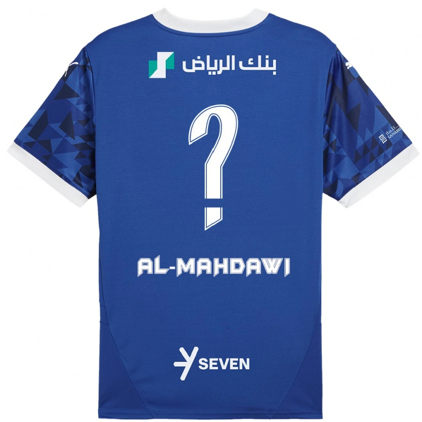 Danxen Homme Maillot Ali Al-Mahdawi #0 Bleu Foncé Blanc Tenues Domicile 2024/25 T-Shirt