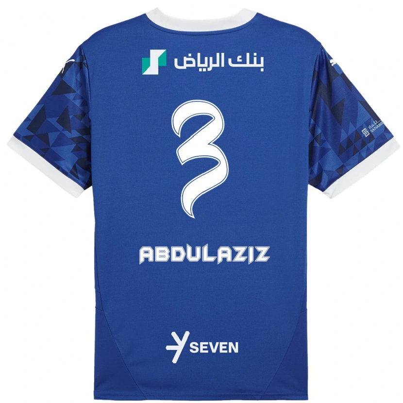 Danxen Homme Maillot Al Jawhara Abdulaziz #3 Bleu Foncé Blanc Tenues Domicile 2024/25 T-Shirt