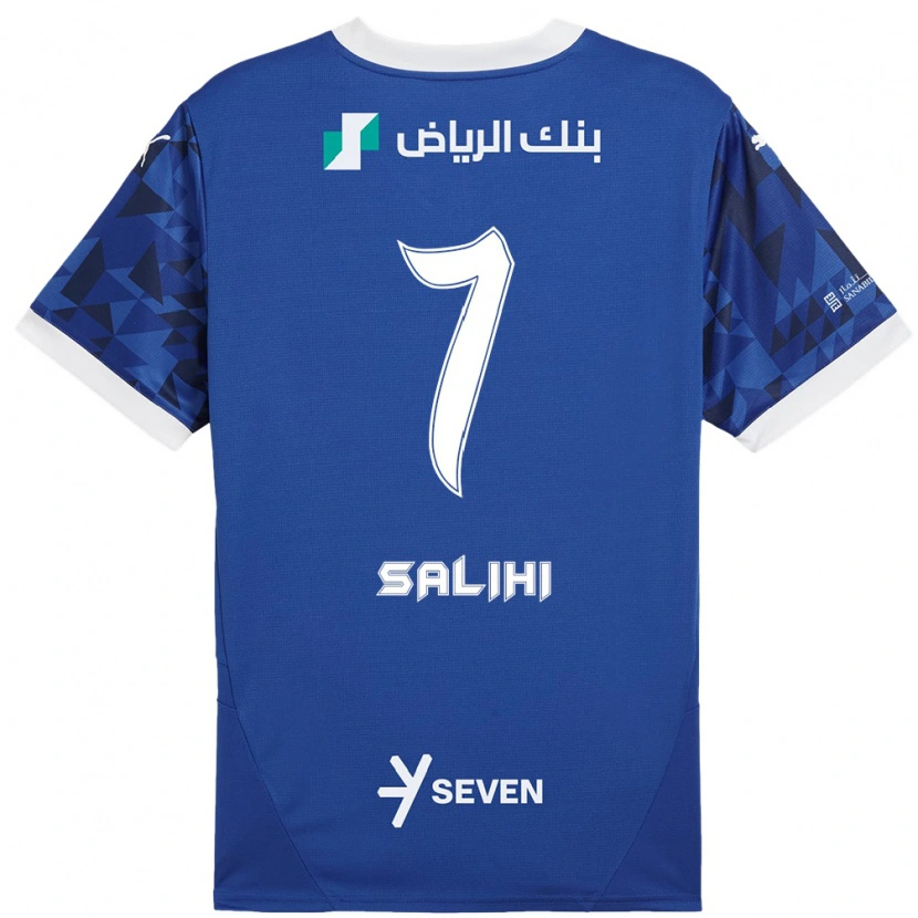 Danxen Homme Maillot Shokhan Salihi #7 Bleu Foncé Blanc Tenues Domicile 2024/25 T-Shirt