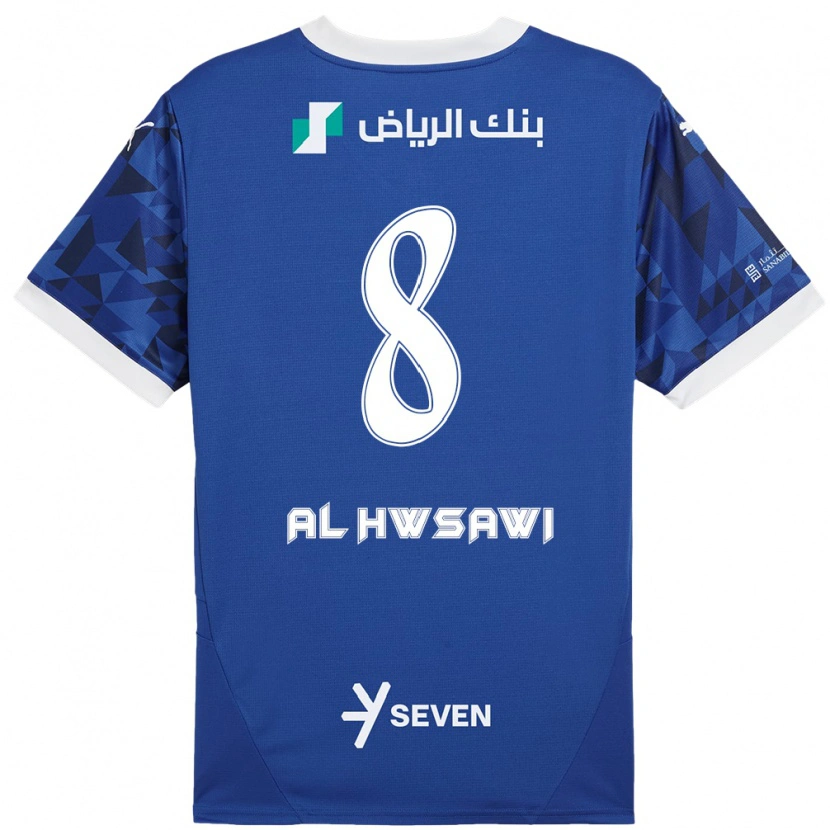 Danxen Homme Maillot Al Bandari Al-Hwsawi #8 Bleu Foncé Blanc Tenues Domicile 2024/25 T-Shirt