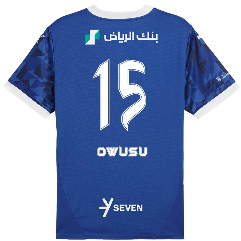 Danxen Homme Maillot Mavis Owusu #15 Bleu Foncé Blanc Tenues Domicile 2024/25 T-Shirt