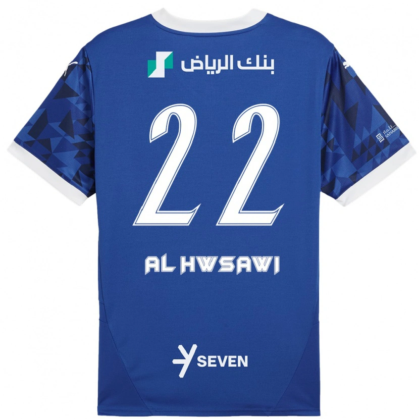 Danxen Homme Maillot Shorouq Al-Hwsawi #22 Bleu Foncé Blanc Tenues Domicile 2024/25 T-Shirt