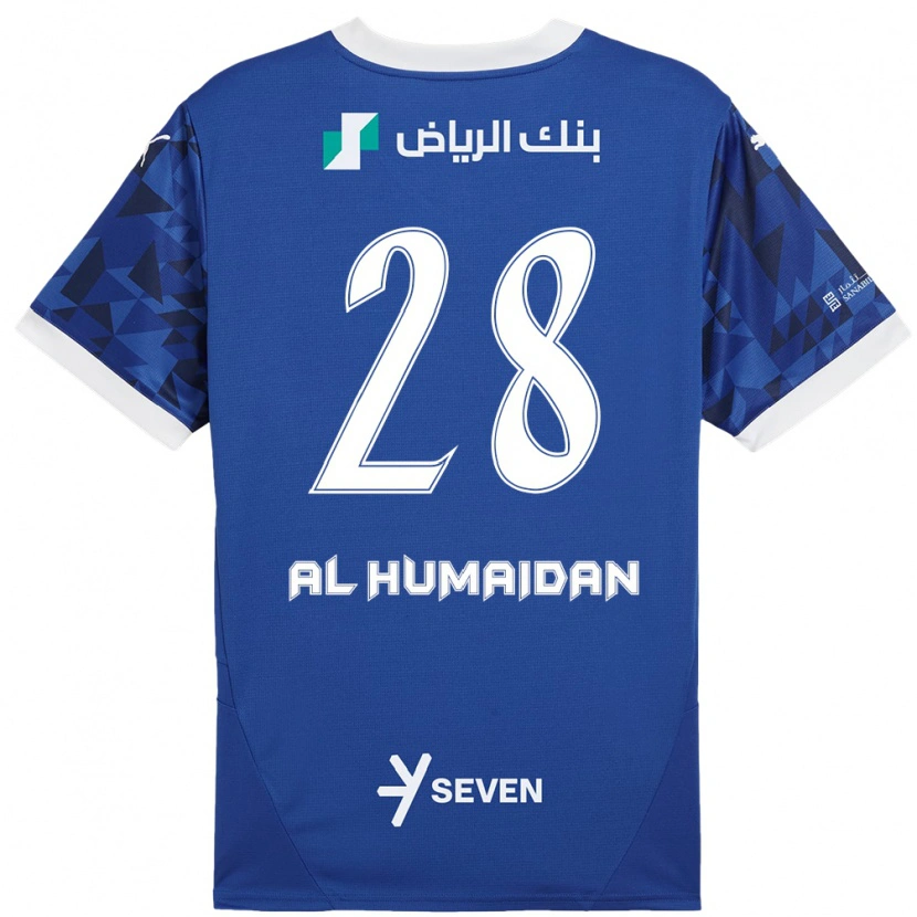Danxen Homme Maillot Fay Al-Humaidan #28 Bleu Foncé Blanc Tenues Domicile 2024/25 T-Shirt