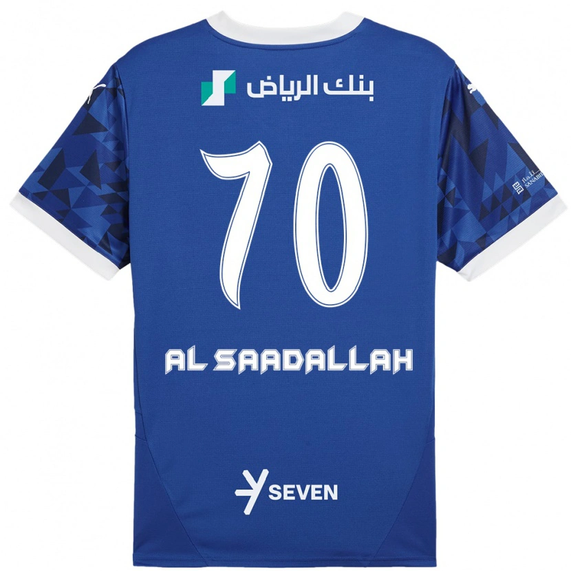 Danxen Homme Maillot Hessa Al-Saadallah #70 Bleu Foncé Blanc Tenues Domicile 2024/25 T-Shirt