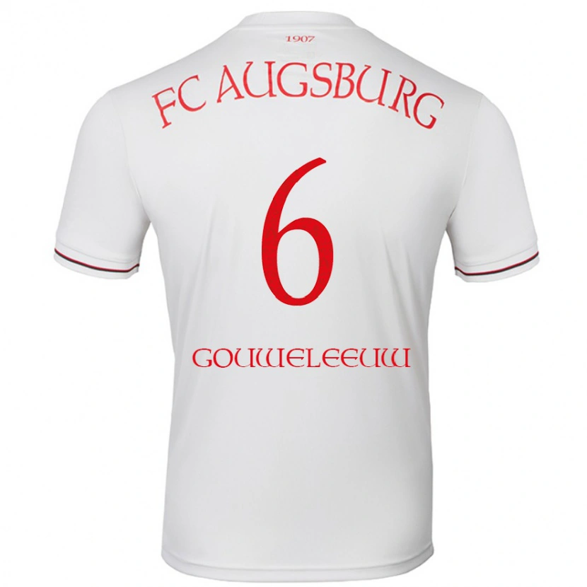 Danxen Homme Maillot Jeffrey Gouweleeuw #6 Blanc Tenues Domicile 2024/25 T-Shirt