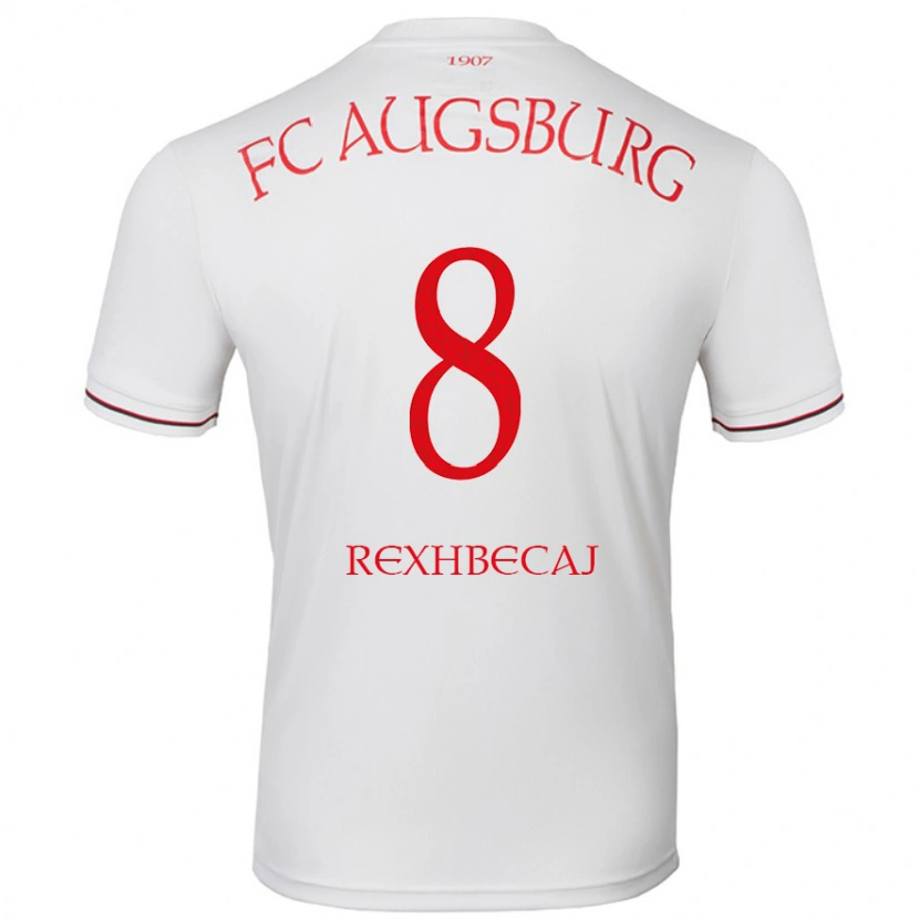 Danxen Homme Maillot Elvis Rexhbecaj #8 Blanc Tenues Domicile 2024/25 T-Shirt