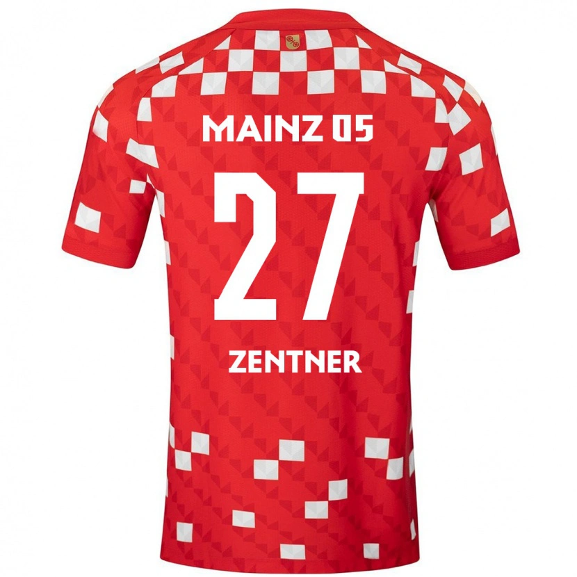 Danxen Homme Maillot Robin Zentner #27 Blanc Rouge Tenues Domicile 2024/25 T-Shirt
