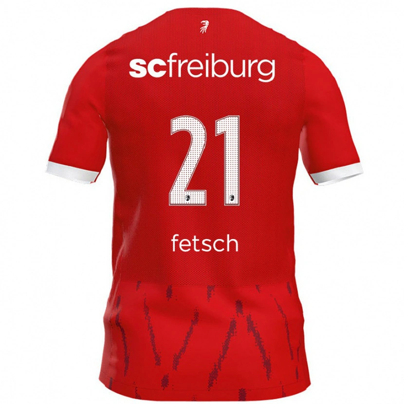 Danxen Homme Maillot Mathias Fetsch #21 Rouge Tenues Domicile 2024/25 T-Shirt