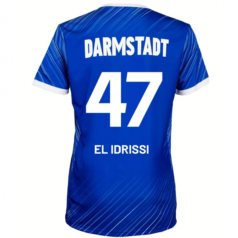 Danxen Homme Maillot Othmane El Idrissi #47 Bleu Blanc Tenues Domicile 2024/25 T-Shirt